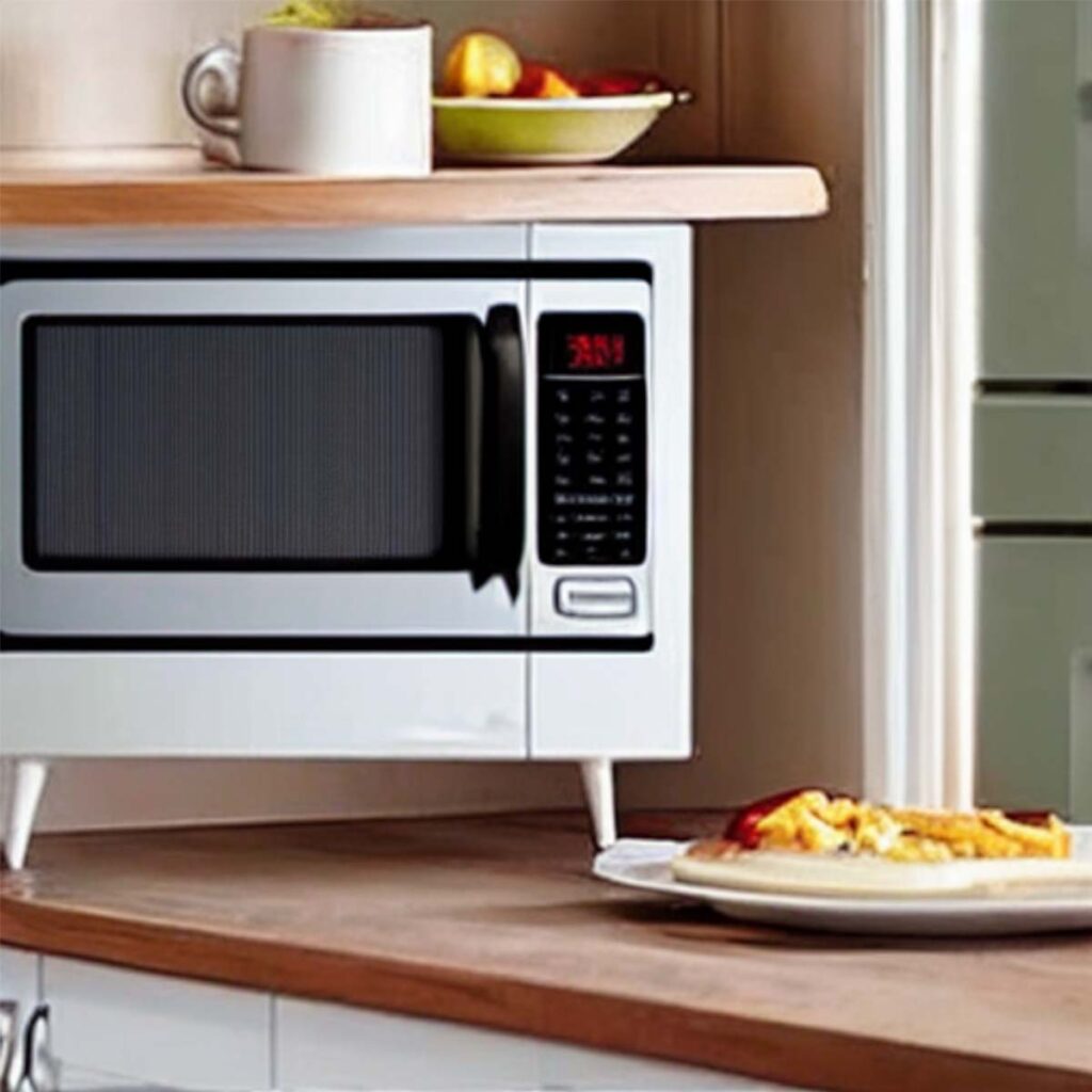 put a microwave in a tiny kitchen